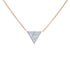 White Gold Triangle Diamond Necklace Rose Gold Chain